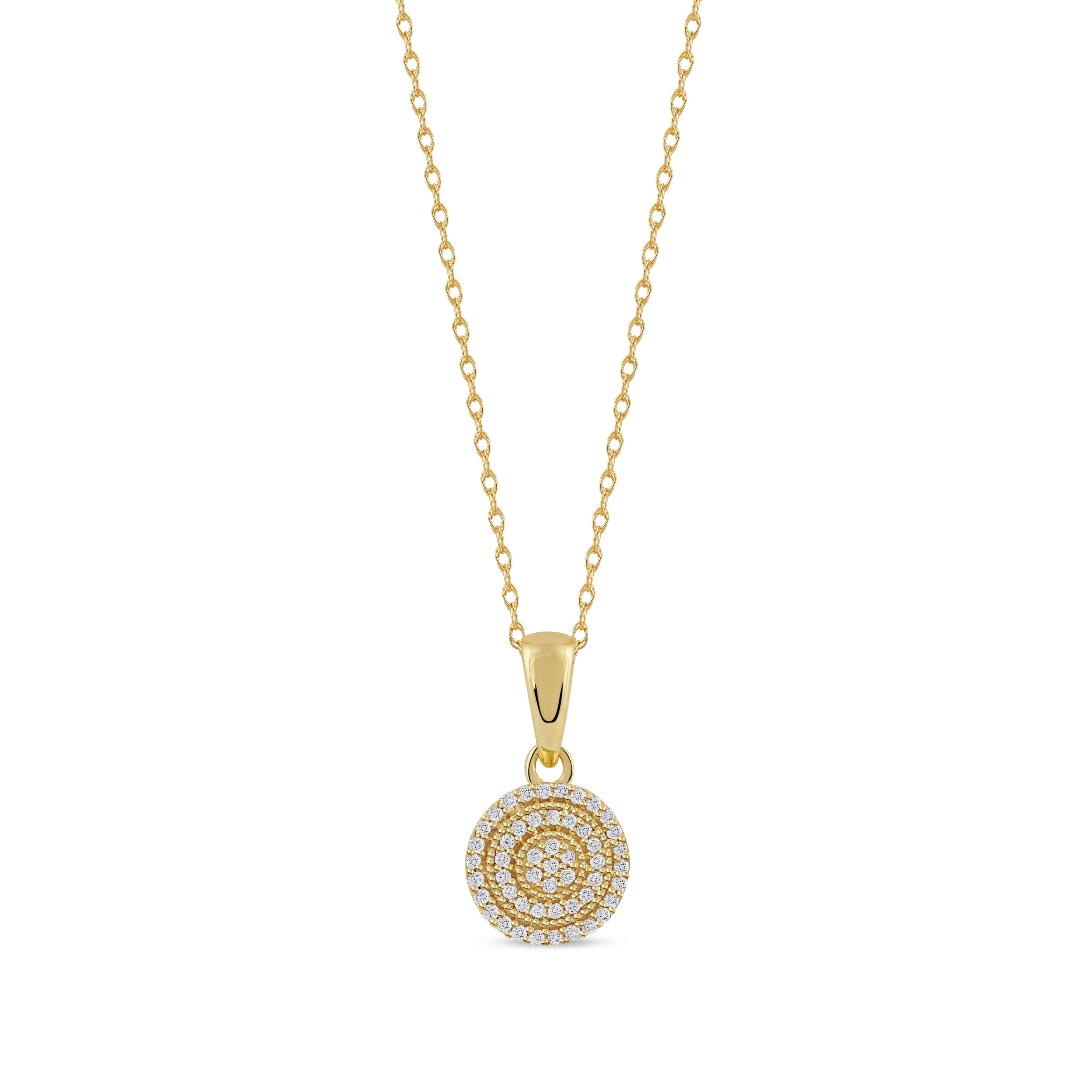 De Couer 10K Yellow Gold 1 8Ct Tdw Diamond Halo Necklace
