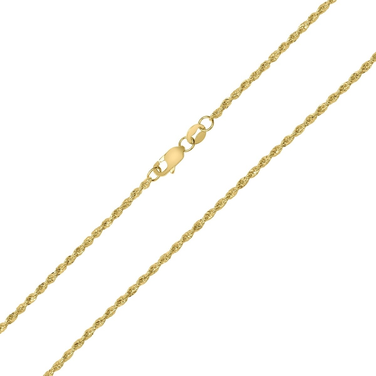 10K Yellow Gold 1.5Mm Sparkle Rope Chain With Lobster Clasp 16 Inch