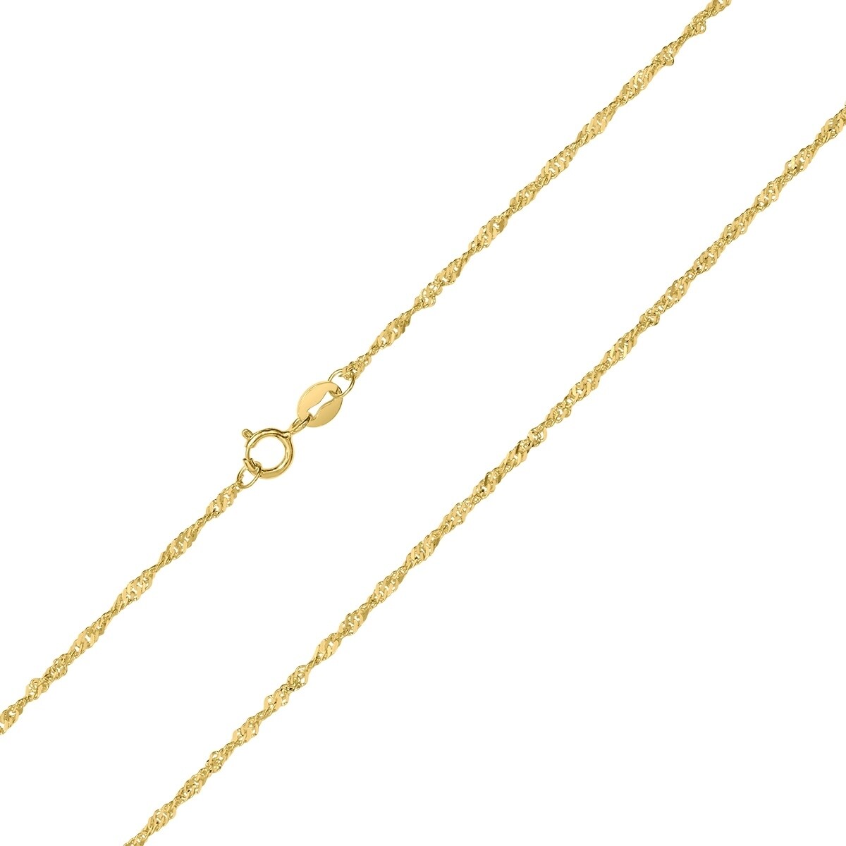 10K Yellow Gold 1.5Mm Singapore Chain With Spring Ring Clasp 16 Inch