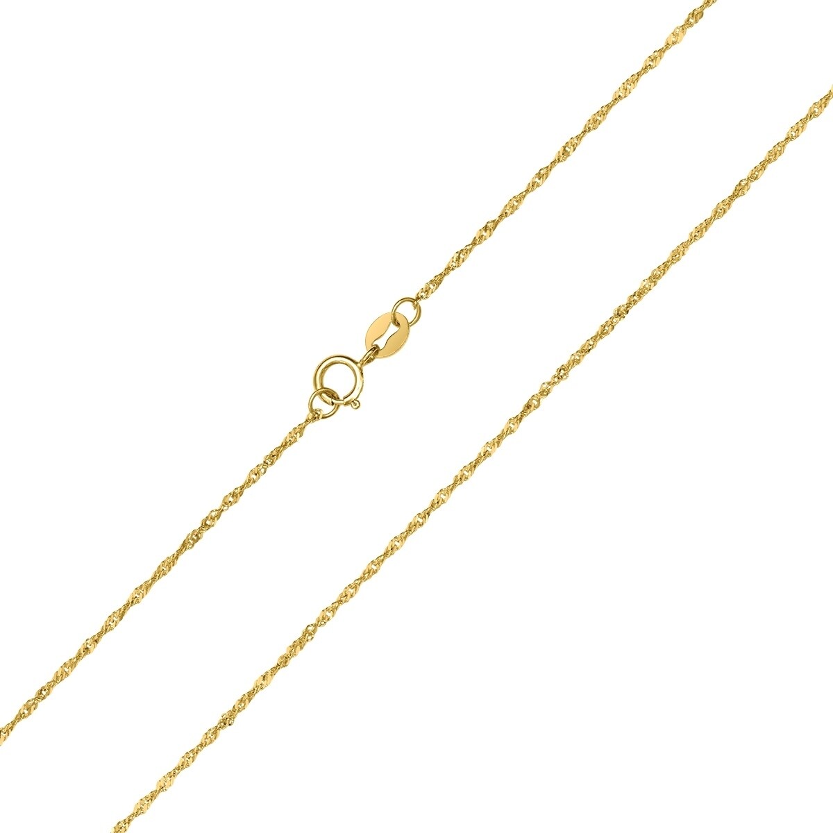 10K Yellow Gold 1Mm Singapore Chain With Spring Ring Clasp 20 Inch