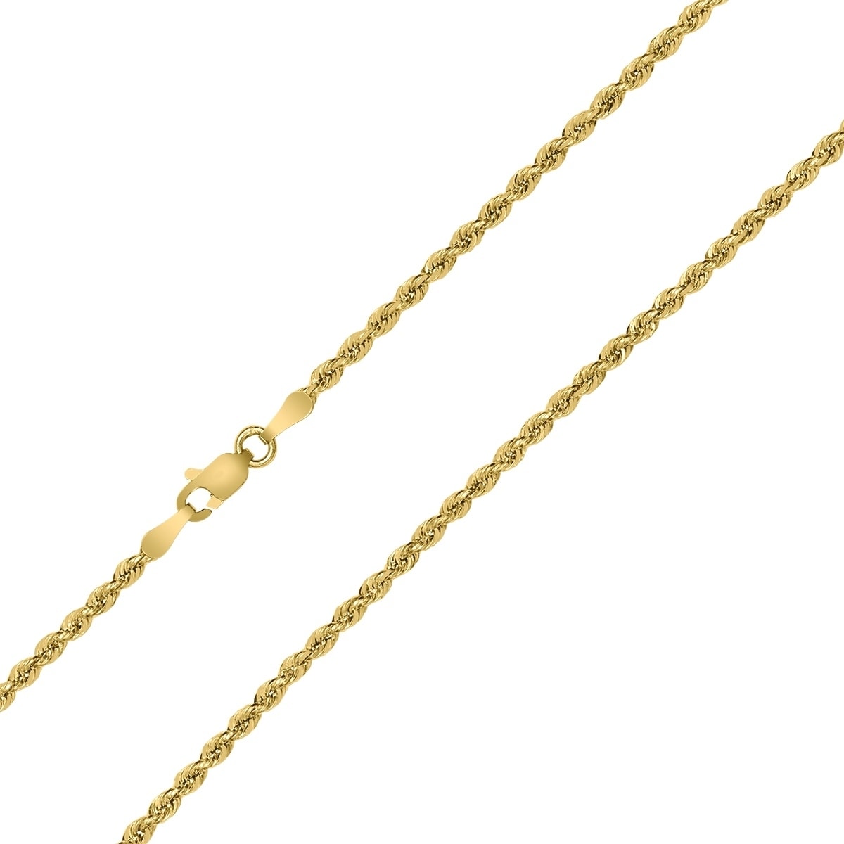 10K Yellow Gold 2Mm Sparkle Rope Chain With Lobster Clasp 16 Inch