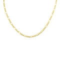 10K Yellow Gold 3.5Mm Diamond Cut Oval Figaro Chain With Lobster Clasp 20 Inch