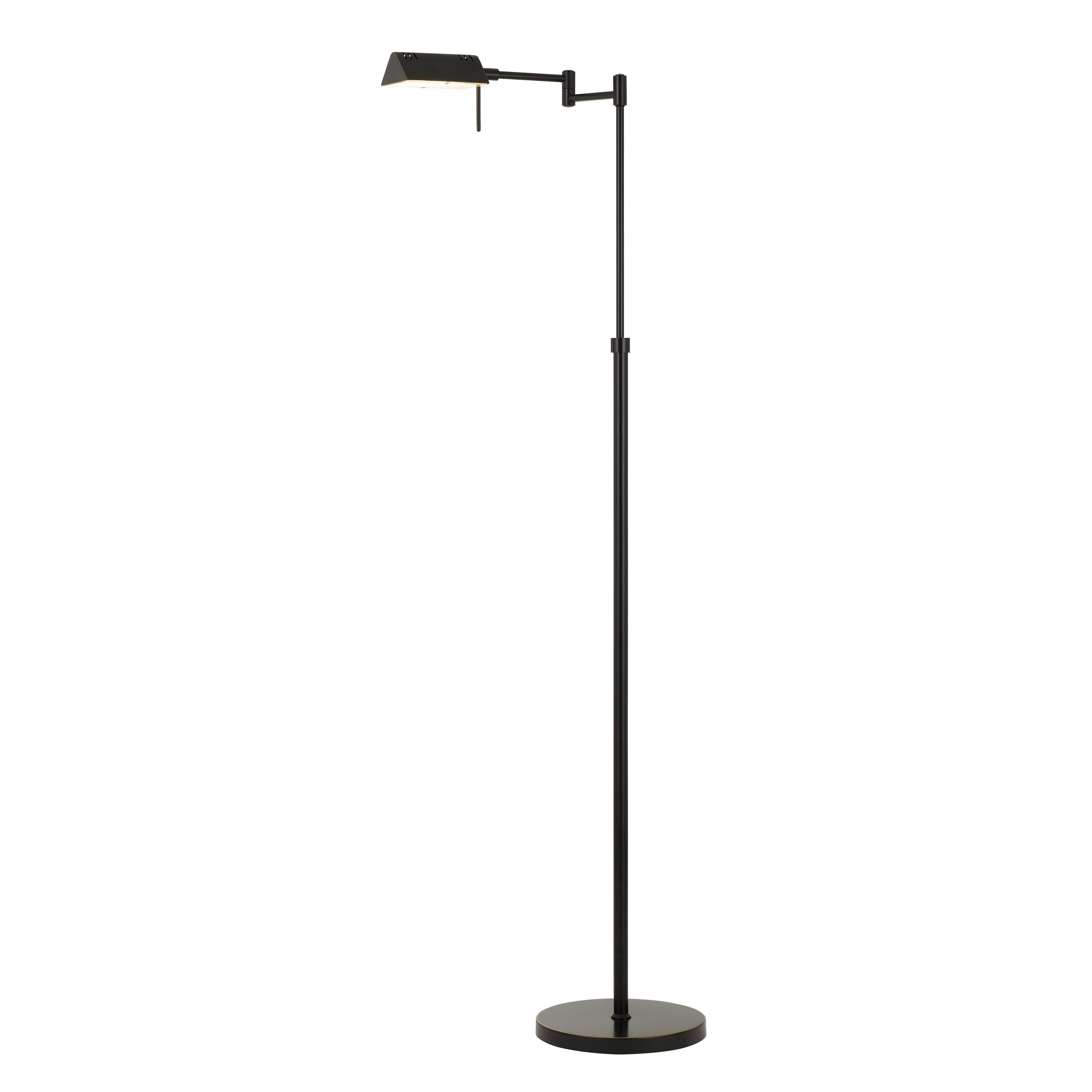 10W Led Adjustable Metal Floor Lamp With Swing Arm Black