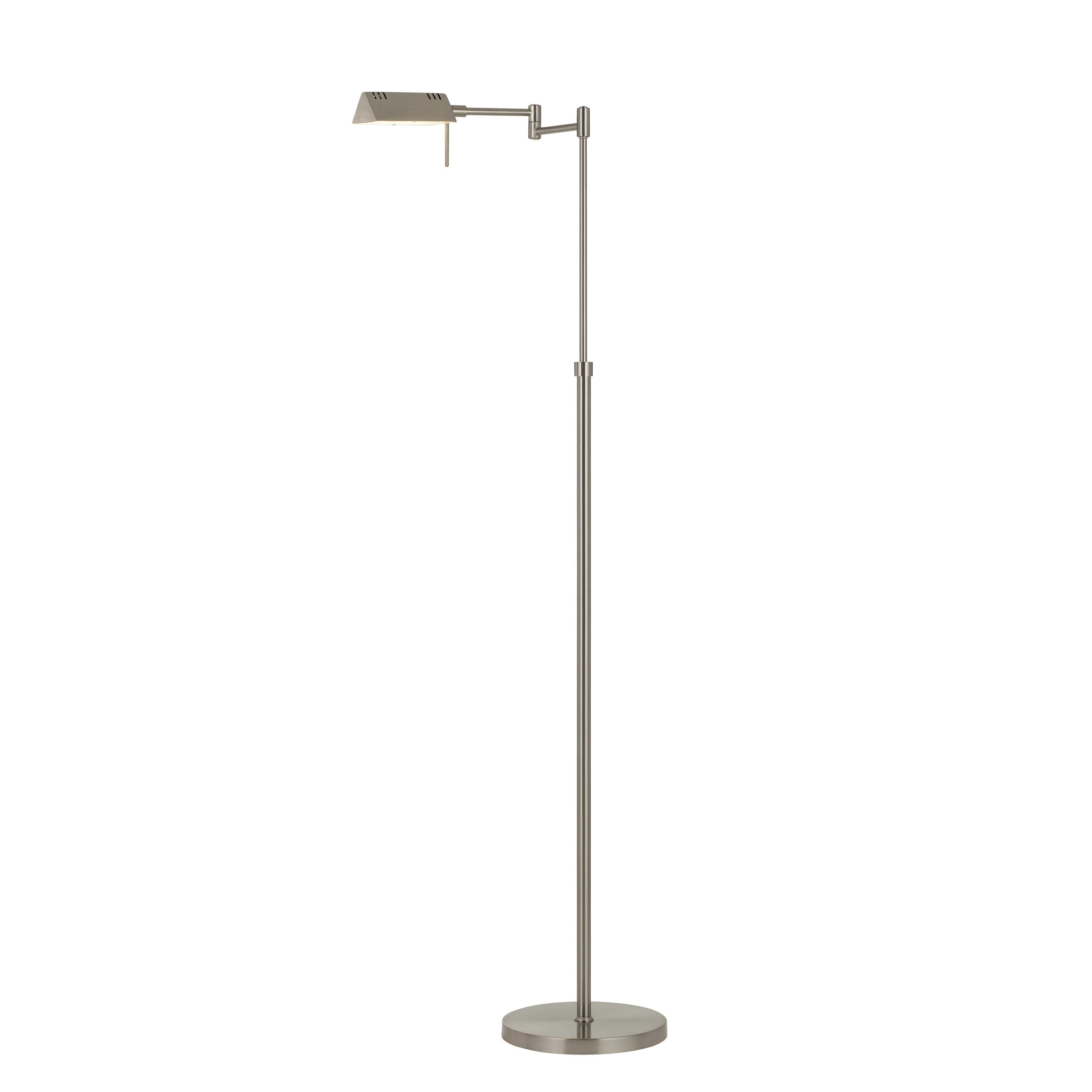 10W Led Adjustable Metal Floor Lamp With Swing Arm Chrome