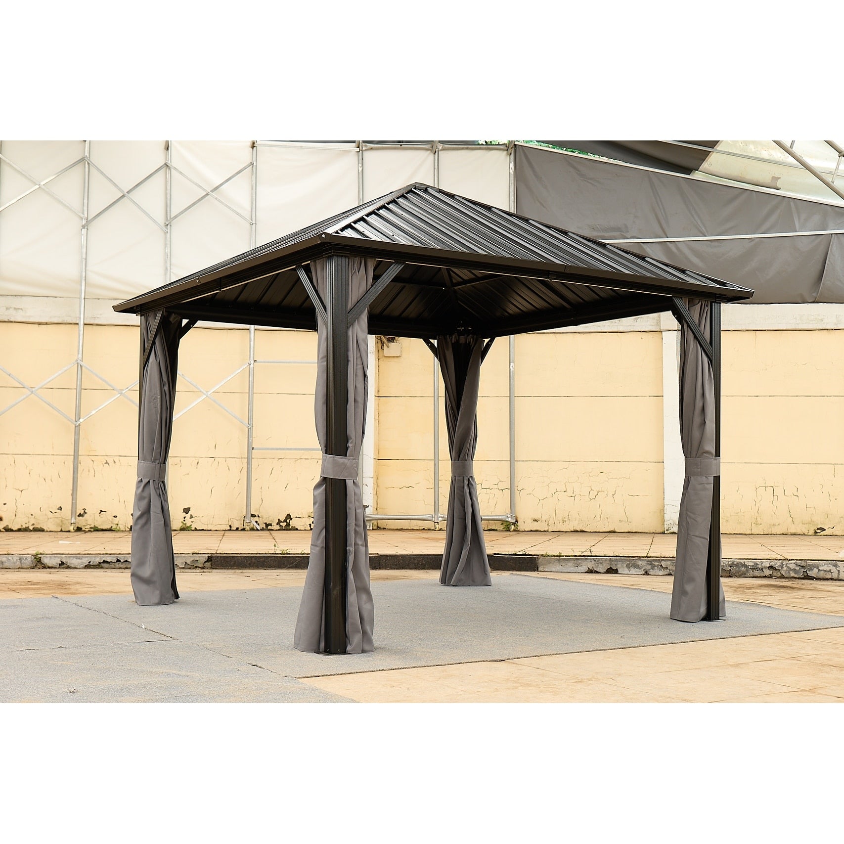 10 10Ft Patic Gazebo Aluminum Gazebo With Steel Canopy