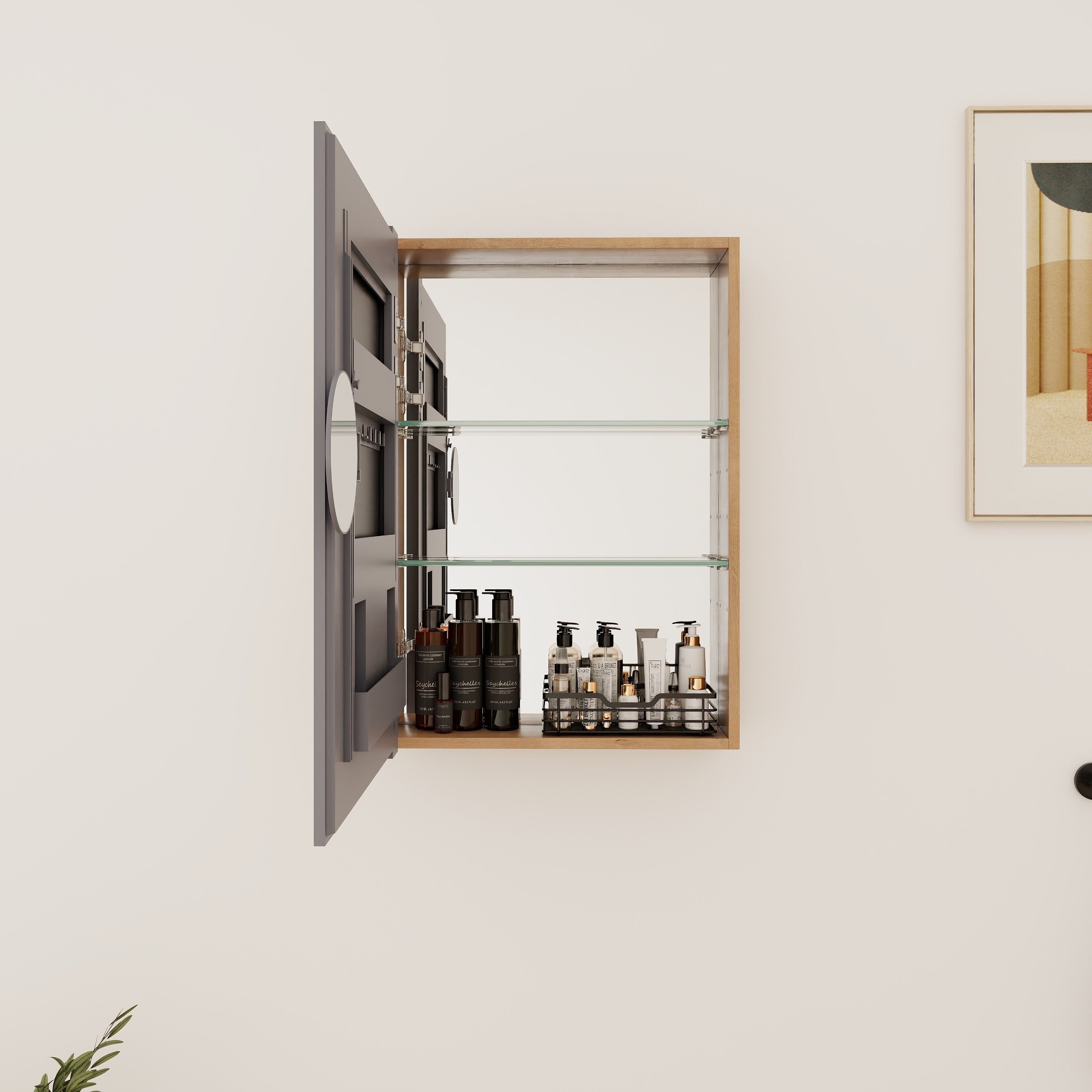 10 12 14 20 Wall Mounted Bathroom Side Cabinet Medicine Cabinet With Soft Close Door Shelf