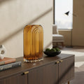 10 Amber Glass Table Vase 5.50