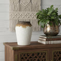 10 Brown And White Color Block Ceramic Round Jug Vase 18.50