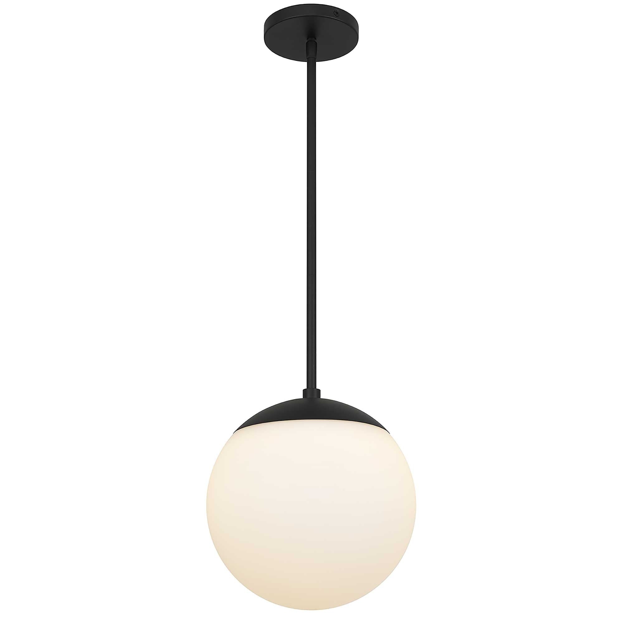 10 Diameter Etched White Glass Globe Led Integrated Pendant Light 10 W X 10 D X 10.63 H