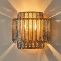 10 Distressed Grey Crystal Tiered 1 Light Wall Sconce