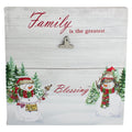 10 Lighted Snowman Family Blessing Christmas Canvas Wall Art With Photo Clip