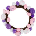 10 Pastel Pink Purple And White Floral Stem Easter Egg Spring Grapevine Wreath