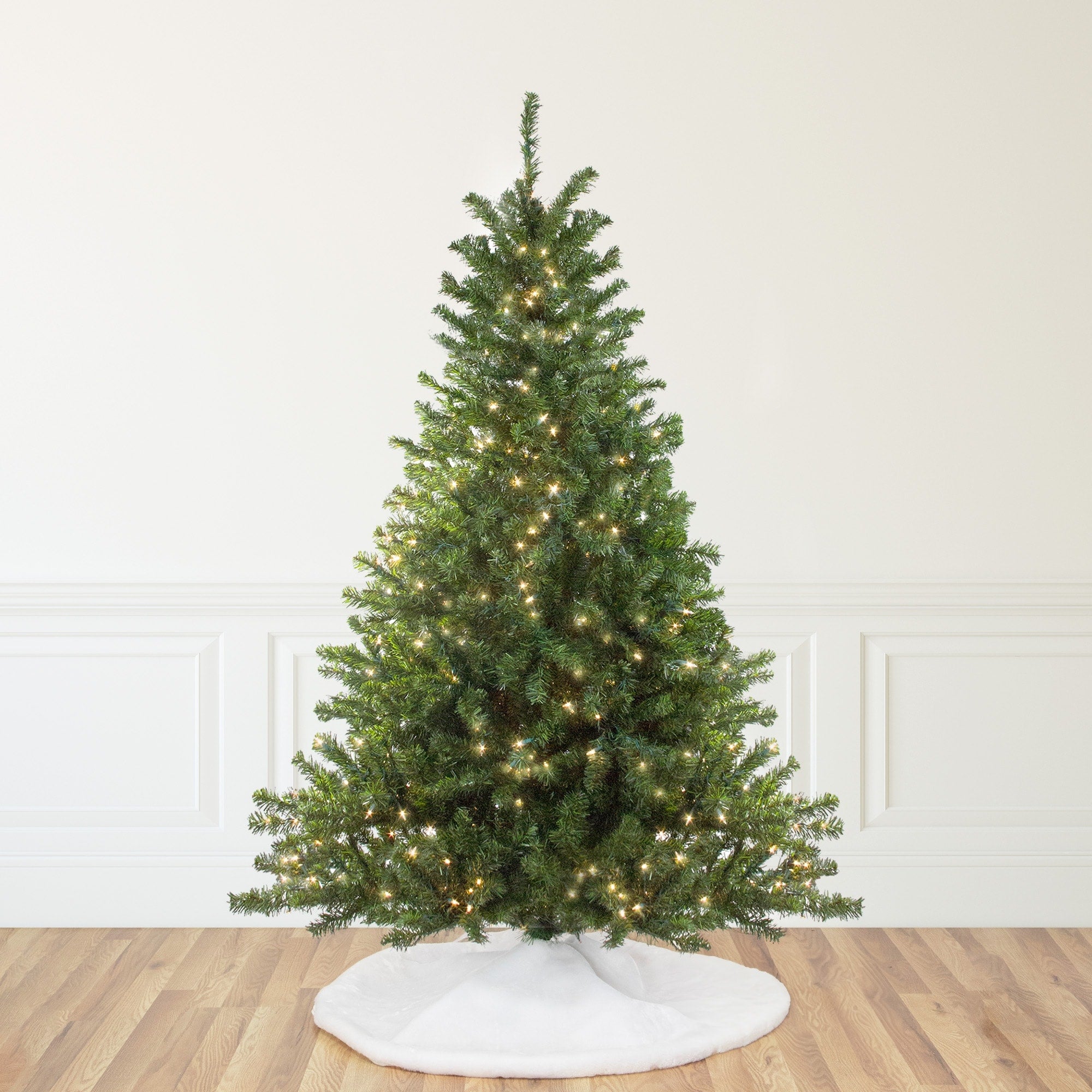 10 Pre Lit Canadian Pine Artificial Christmas Tree Clear Lights