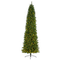 10 Slim Green Mountain Pine Christmas Tree With 800 Clear Led Lights