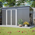 10X4 Outdoor Metal Storage Shed For Garden Tools Lockable Door With Floor Frame