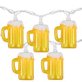 10 Count Beer Mug Shaped Summer String Light Set 7.25Ft White Wire