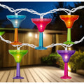 10 Martini Glass Summer Outdoor Patio String Lights 7.5Ft White Wire