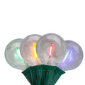 10Ct Multi Color Led G50 Globe Christmas Light Set 10Ft Green Wire