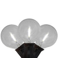 10Ct Pure White Led G50 Globe Christmas Light Set 10Ft Black Wire
