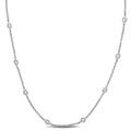 10Ct Tw Cubic Zirconia By The Yard Station Necklace In Sterling Silver By Miadora