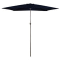 10Ft X 6.5Ft Outdoor Patio Market Umbrella With Hand Crank Navy Blue