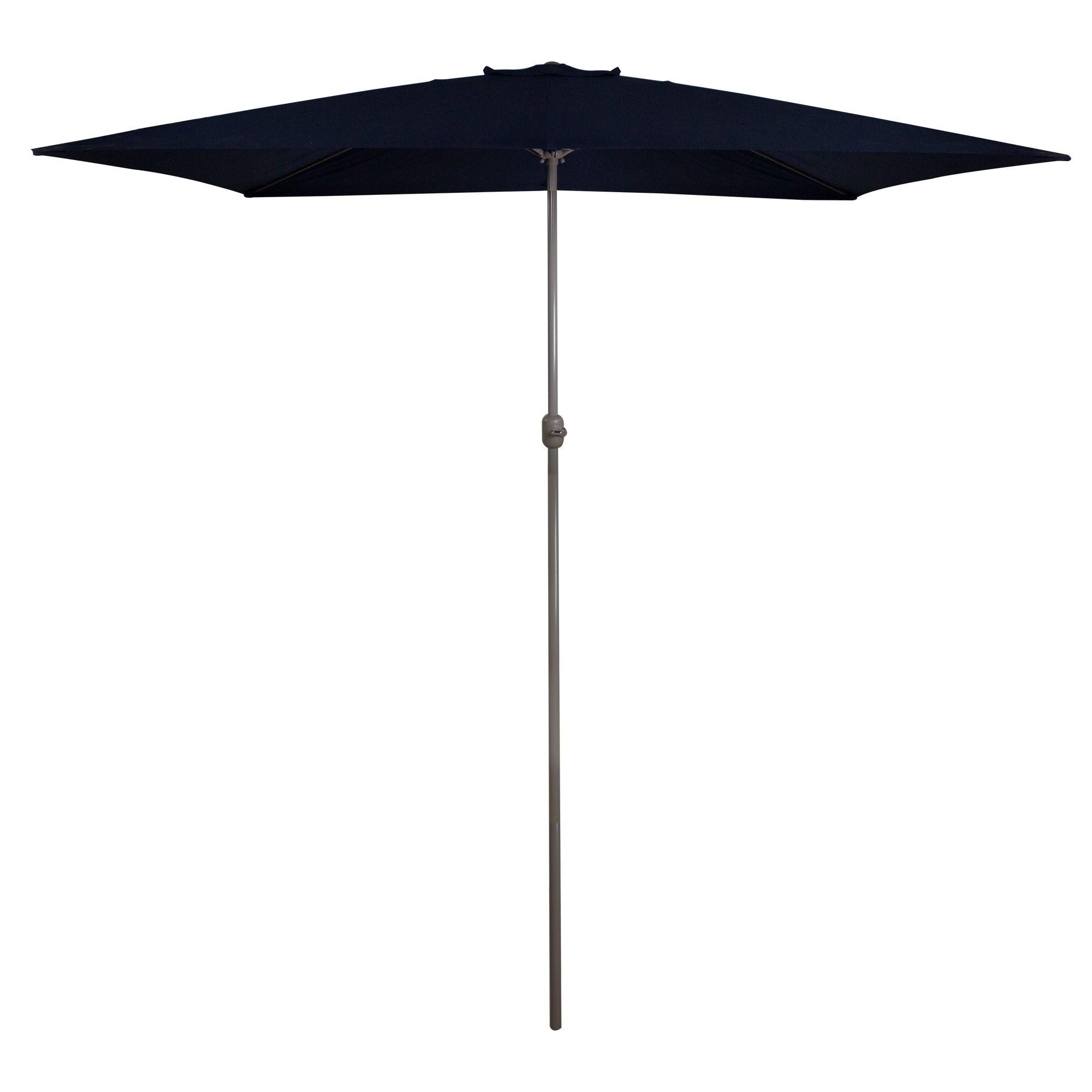 10Ft X 6.5Ft Outdoor Patio Market Umbrella With Hand Crank Navy Blue