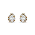 1 3Ct Tdw Diamond Pear Shape Diamond Halo Earrings In 10K Gold By De Couer