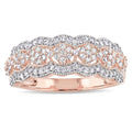 Miadora Signature Collection 10K Rose Gold 1 2Ct Tdw Diamond Milgrain Detail Anniversary Band White