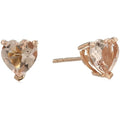 Pinctore 10K Rose Gold Morganite 6Mm Heart Stud Earrings Peach