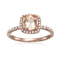 Pinctore 10K Rose Gold Morganite And 1 3Ct Tdw Diamond Cushion Engagement Ring H I I1 I2