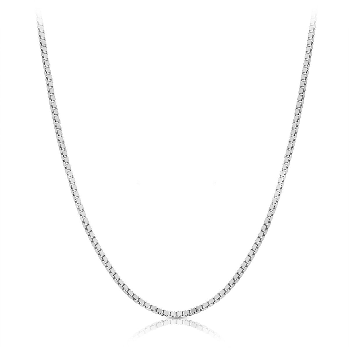 10K White Gold Classic Box Chain 0.6Mm