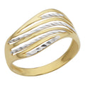 10K Two Tone Gold Wave Design Ring