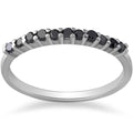 10K White Gold 1 3 Ct Tdw Black Diamond Wedding Stackable Ring