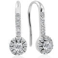10K White Gold 1 4 Ct Tdw Diamond Halo Drop Stud Earrings