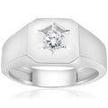 10K White Gold 1 6 Ct Tdw Diamond Mens Solitaire Engagement Wedding Ring I J I2 I3