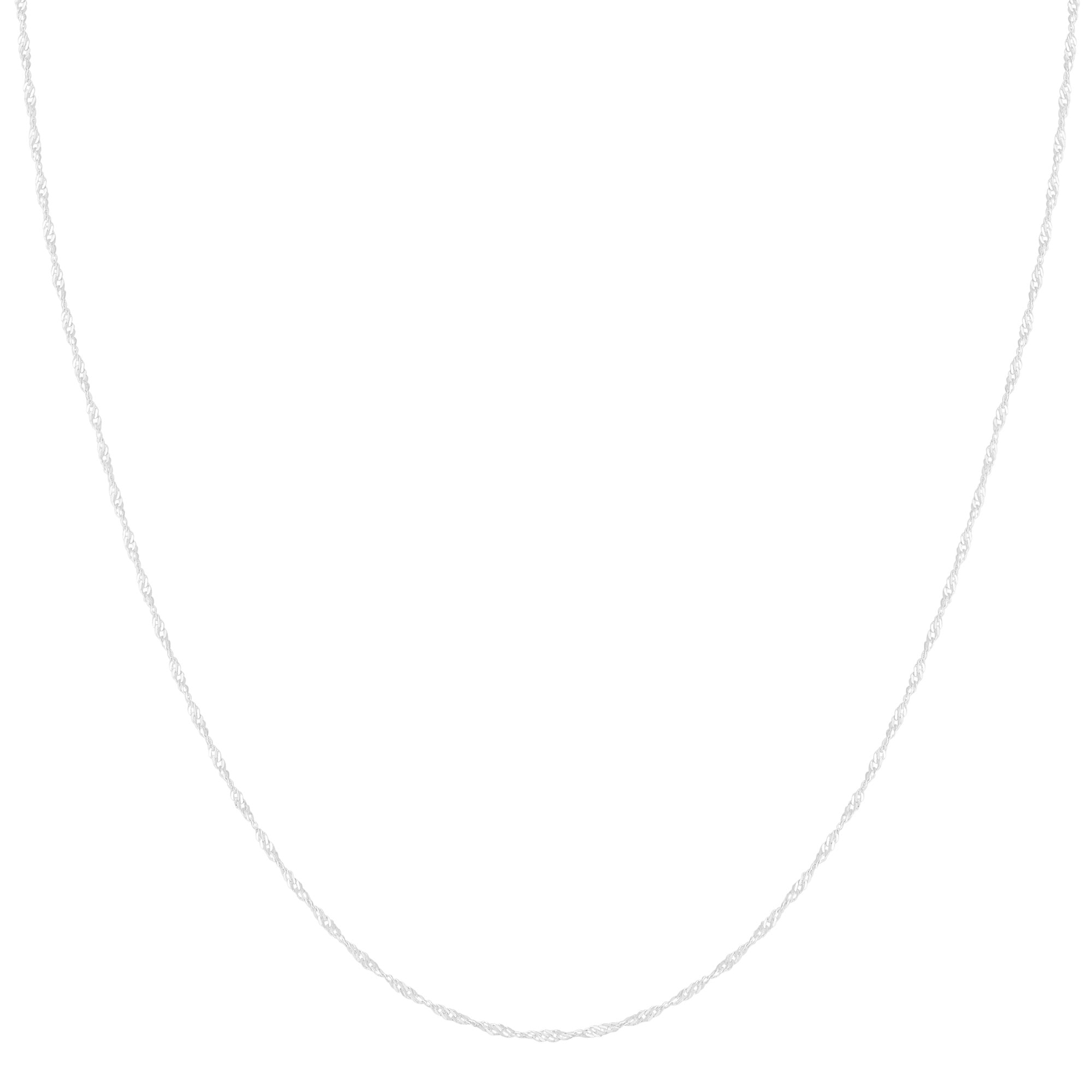 10K White Gold 1 Millimeter Singapore Chain 20 Inch