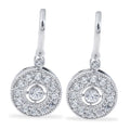 10K White Gold 3 8 Ct Tdw Diamond Vintage Halo Earrings