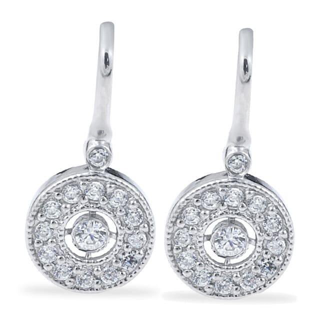 10K White Gold 3 8 Ct Tdw Diamond Vintage Halo Earrings