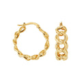 10K Yellow 75X18Mm Light Chain Link Hoop Earrings