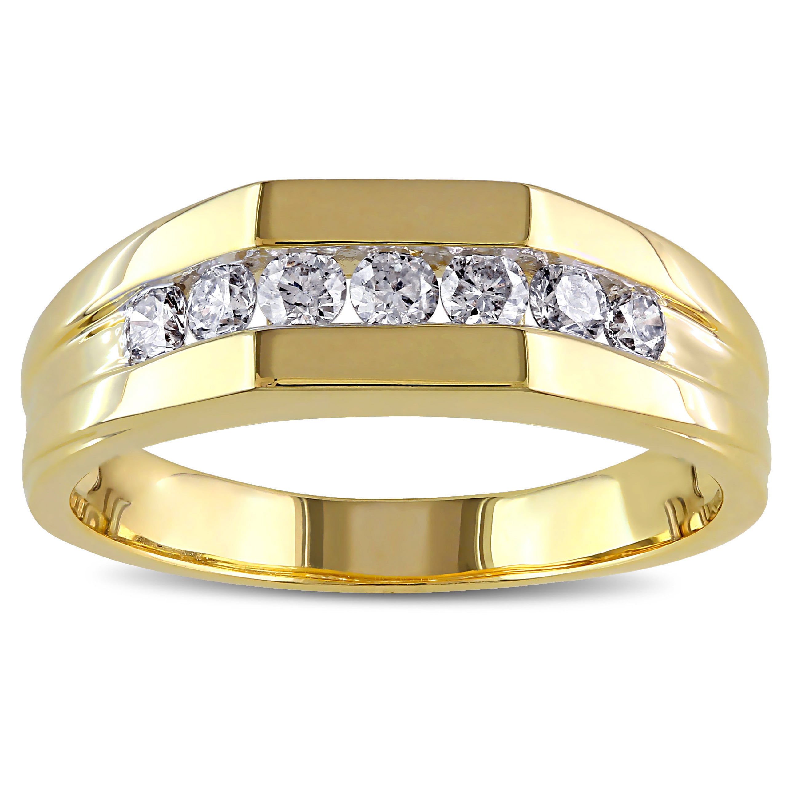 Miadora 10K Yellow Gold 1 2Ct Tdw Channel Set Mens Diamond Ring