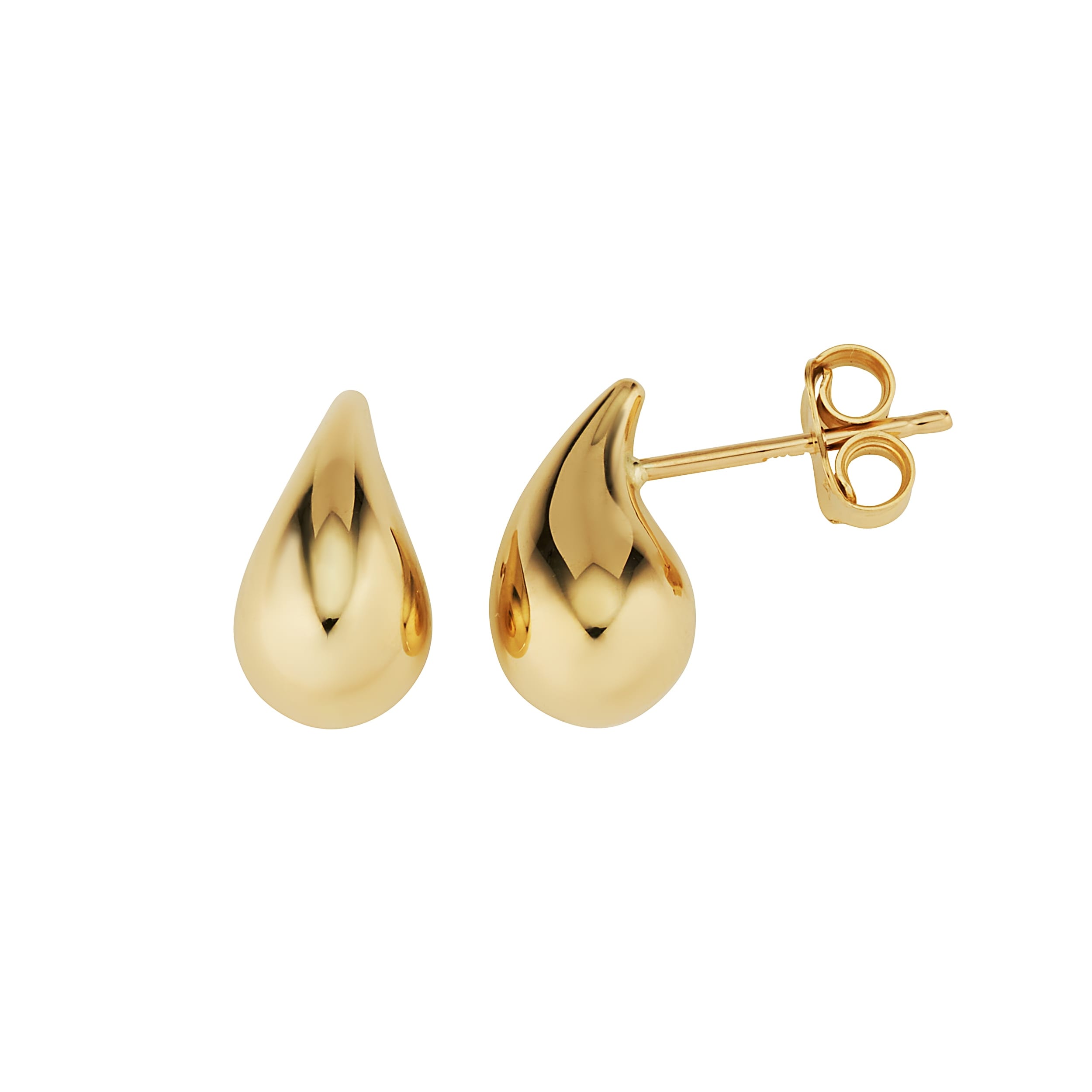 10K Yellow Gold 13Mm Droplet Earrings