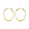 10K Yellow Gold 2.5X30Mm Knife Edge Oval Hoop Earrings
