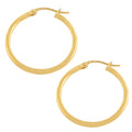 10K Yellow Gold 20Mm Polished Tube Hoop Earrings