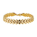 10K Yellow Gold 9.8Mm Diamond Shaped Stampato Bracelet 7.25 Icnhes