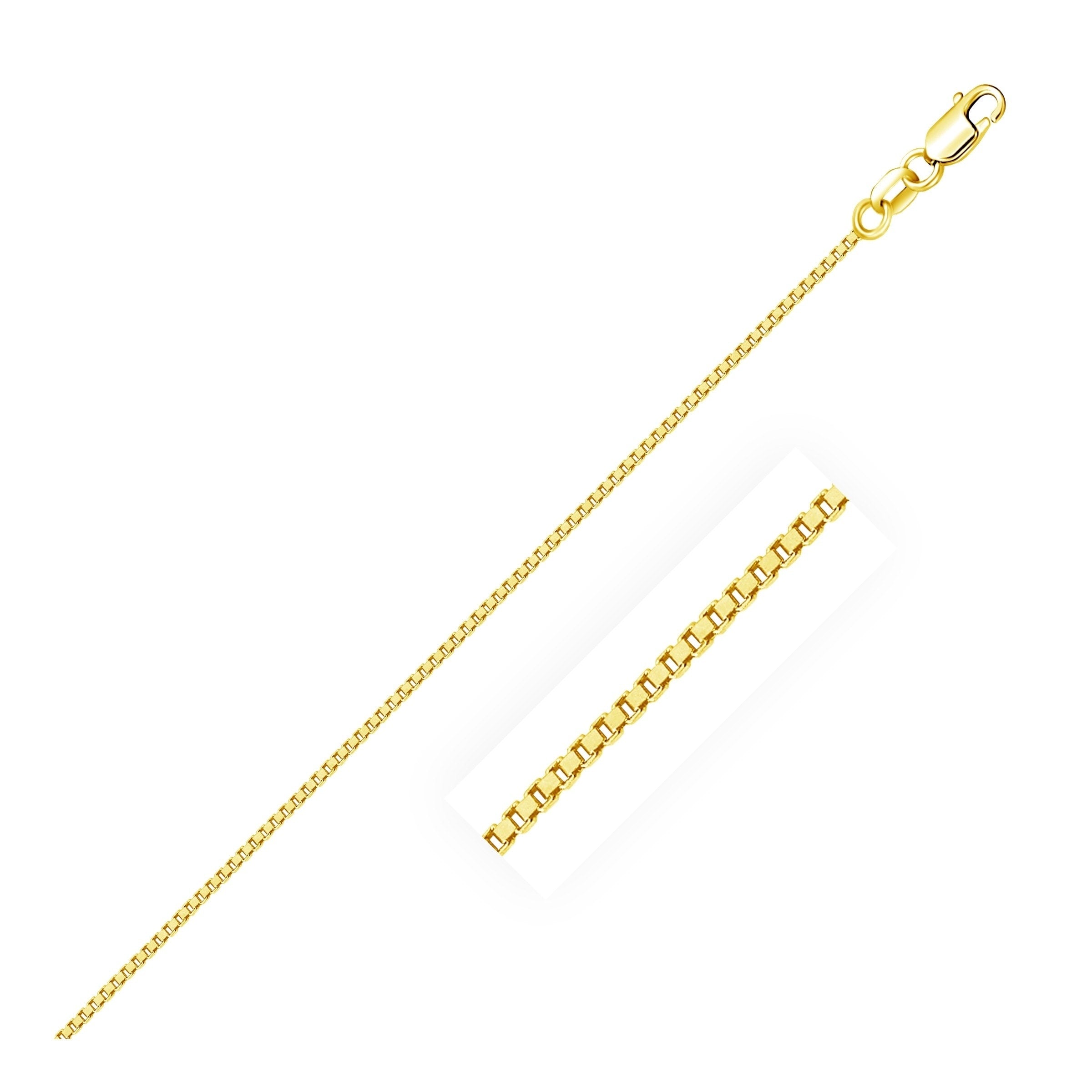 10K Yellow Gold Classic Box Chain 0.8Mm