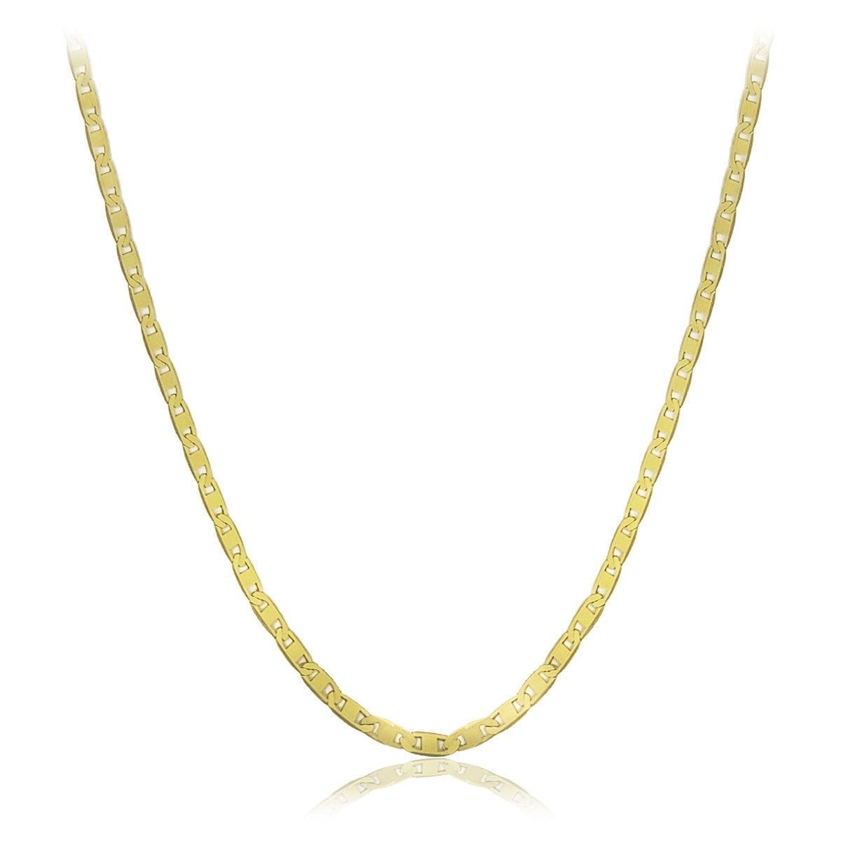 10K Yellow Gold Mariner Link Chain Necklace 1.3Mm 16 24 Inch