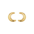 10K Yellow Gold Minimalist Half Moon Stud Earrings