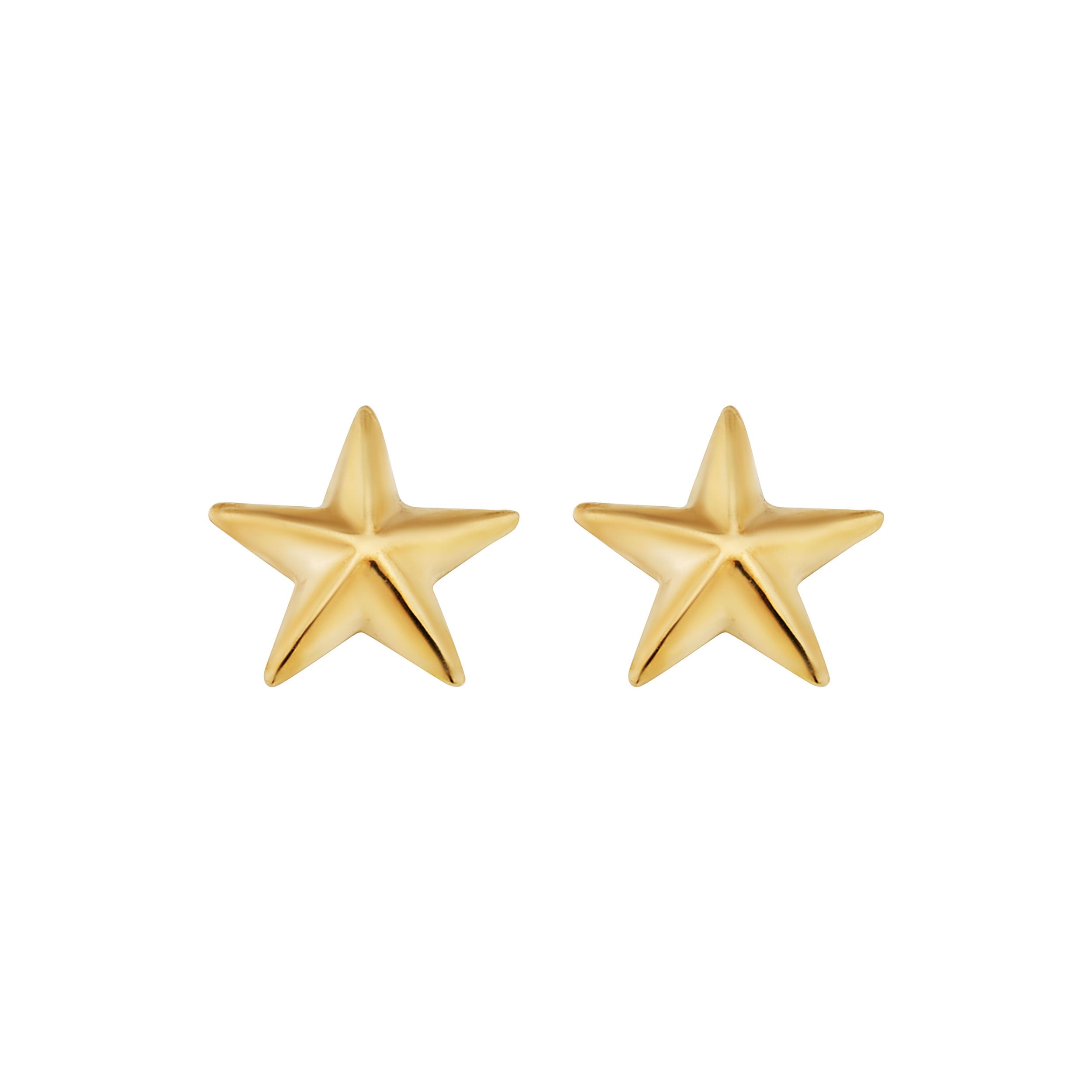 10K Yellow Gold Minimalist Star Stud Earrings
