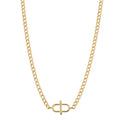 Fremada 10K Yellow Gold Oval And Bar Adjustable Choker Necklace 15 To 17 Inch