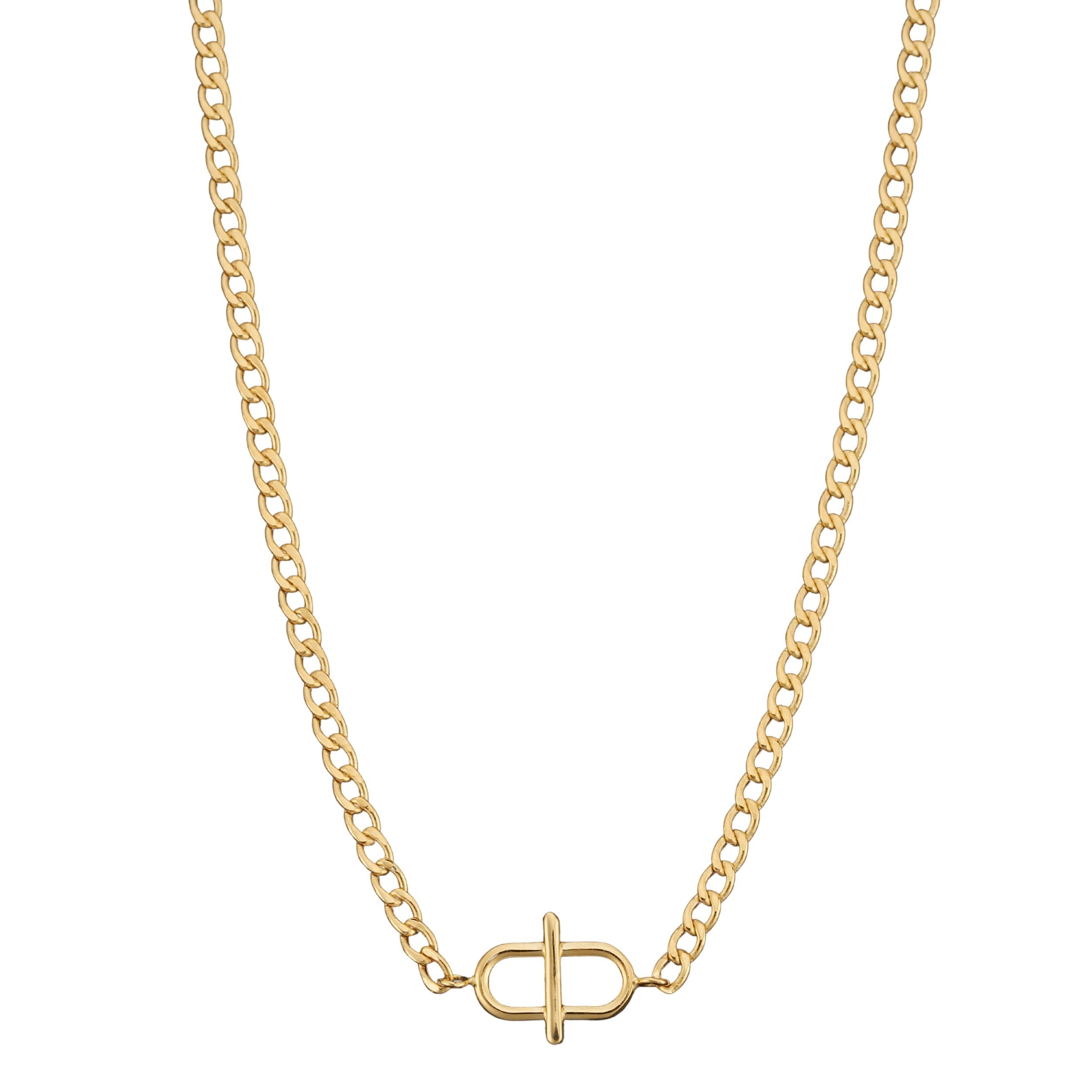 Fremada 10K Yellow Gold Oval And Bar Adjustable Choker Necklace 15 To 17 Inch